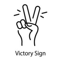A rock gesture outline style icon vector