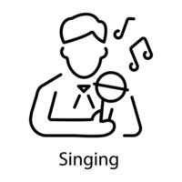 A rock gesture outline style icon vector