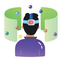 A flat style icon of vr experience vector