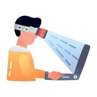 A flat style icon of vr experience vector