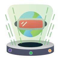 A flat style icon of vr experience vector