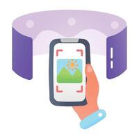 An icon of vr app in flat style vector