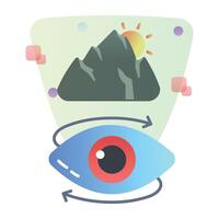 A flat style icon of 360 view vector