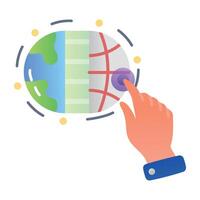 A flat icon of simulated world interaction vector