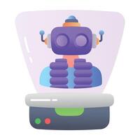 Robot projection icon designed in flat style vector