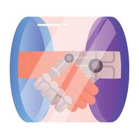 Vr robot interaction icon designed in flat style vector
