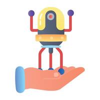 An icon of nanobot designed in flat style vector
