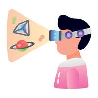 A flat style icon of vr experience vector