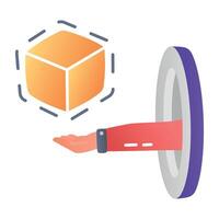 A flat icon of augmented reality 3d modelling vector