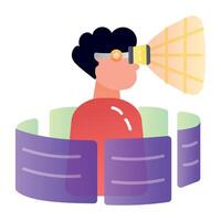 A flat style icon of vr experience vector