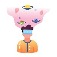 A flat style icon of vr experience vector