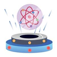 A flat icon of atom hologram vector