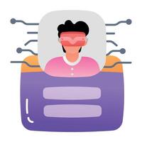 A flat style icon of vr experience vector
