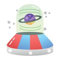 A flat icon of future portal machine vector