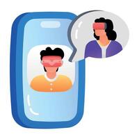 A flat icon of vr dating app vector