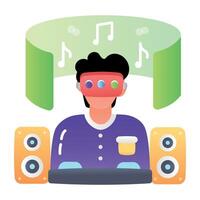 A flat style icon of vr experience vector