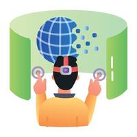 A flat style icon of vr experience vector