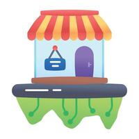 A flat style icon of metaverse shop vector