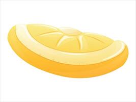 isolated cartoon air inflatable mattress in the shape of a lemon slice. vector