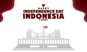 Indonesian independence day background design with copy space vector