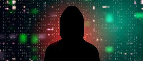 Digital Binary Code on Dark Red Background. Hacking vector