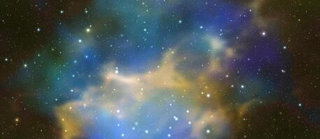 Space background with realistic nebula and shining stars. Magic colorful galaxy with stardust vector