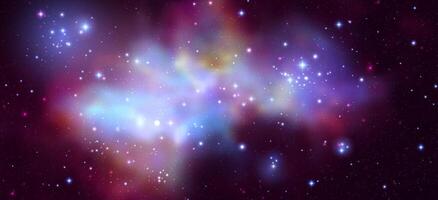 Space background with realistic nebula and shining stars. Magic colorful galaxy with stardust vector