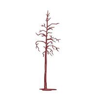 Colored simple illustration of burnt tree, spruce, pine vector