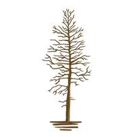 Colored simple illustration of bald coniferous tree, pine, spruce. vector