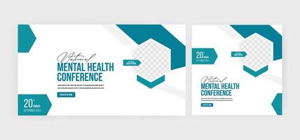 Mental Health Conference social media template. Creative professional business flyer template layout design. Eps vector