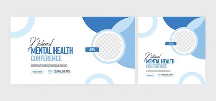 Mental Health Conference social media template. Creative professional business flyer template layout design. Eps vector