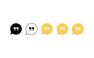 quotation mark icon quote set design on white background vector