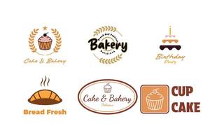 cupcake cake bakery birthday party logo design concept idea vector