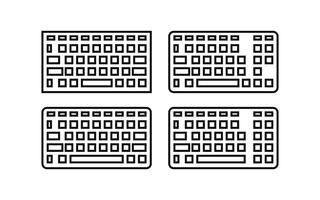 keyboard icon set outline style design template vector