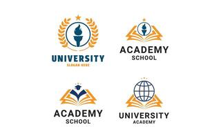set collection university academy logo design concept idea vector