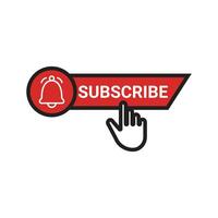 subscribe button with bell icon design template vector