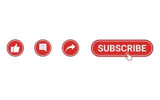 Like, comment, share and subscribe design icon button template vector