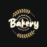 Bakery logo design concept idea with wheat grain icon vector