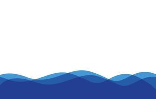 abstract waves blue background design template vector
