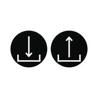 download and upload icon button on white background vector