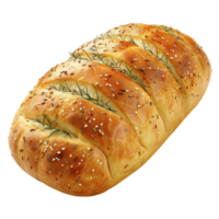 Bread with rosemary on it On transparent background. png
