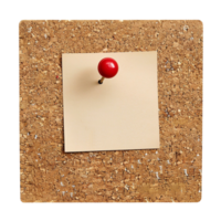 Clip art image of a cork board with a red push pin on it On transparent background. png