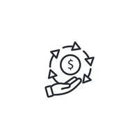 ROI icon. .Editable stroke.linear style sign for use web design,logo.Symbol illustration. vector