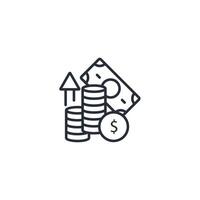 earnings icon. .Editable stroke.linear style sign for use web design,logo.Symbol illustration. vector