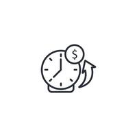 money time icon. .Editable stroke.linear style sign for use web design,logo.Symbol illustration. vector