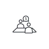 Meeting icon. .Editable stroke.linear style sign for use web design,logo.Symbol illustration. vector