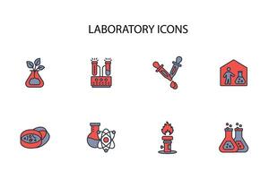 Laboratory icon set..Editable stroke.linear style sign for use web design,logo.Symbol illustration. vector