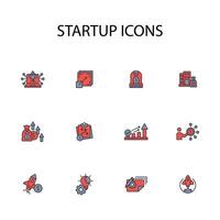 Startup icon set..Editable stroke.linear style sign for use web design,logo.Symbol illustration. vector