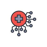 Ai Healthcare icon. .Editable stroke.linear style sign for use web design,logo.Symbol illustration. vector