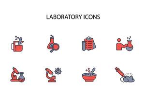 Laboratory icon set..Editable stroke.linear style sign for use web design,logo.Symbol illustration. vector